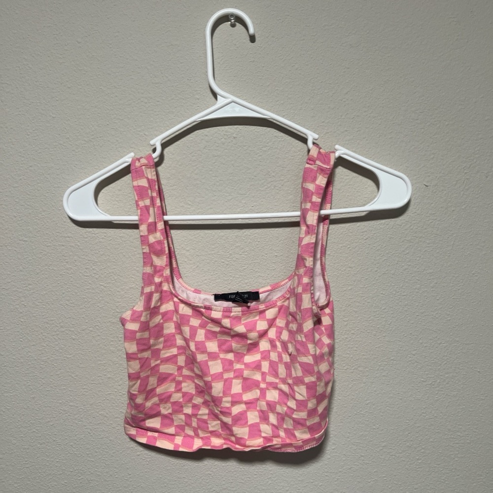 Pink Checkered Women's Top